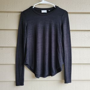 ARITZIA x WILFRED FREE Black Diapason Long Sleeve T-Shirt, Womens Size XS